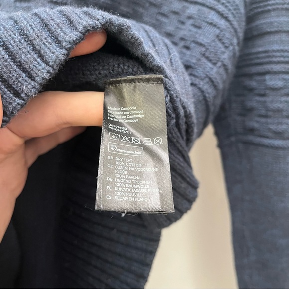 H&M - Cable Knit - Camping Pullover - navy 100% cotton - L.O.G.G - Picture 4 of 4